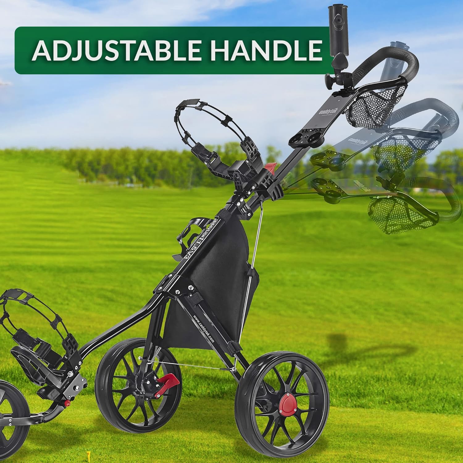 CaddyTek CaddyLite 11.5 Version 3 Golf Push Cart – 3-Wheel